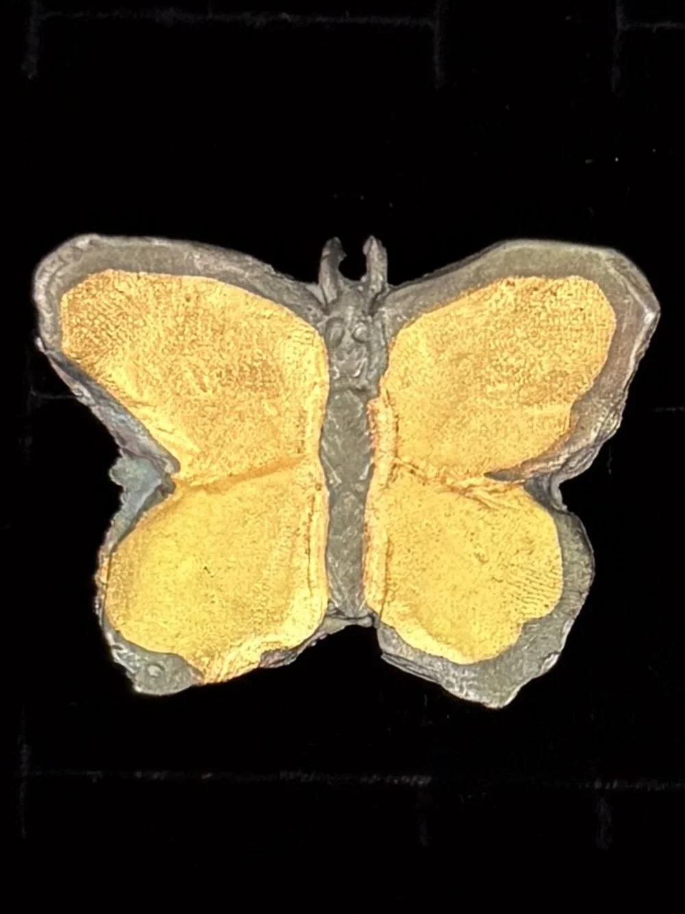 Vintage Butterfly Brooch Ballou Back Gold Silvertone Figural Estate Pin